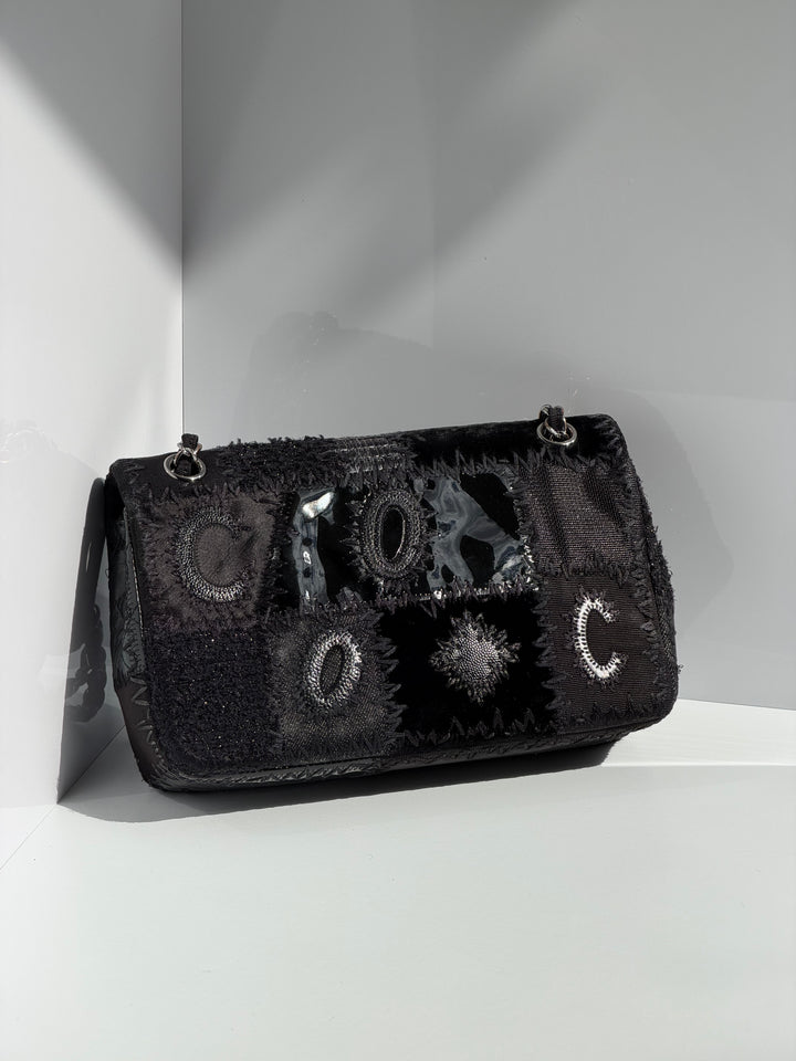 Chanel Black Patchwork Medium Single Flap Bag