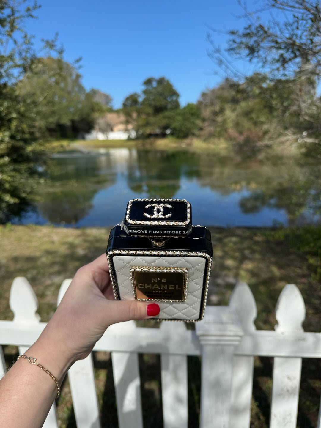Chanel 22S Quilted Leather Perfume Bottle Minaudiere