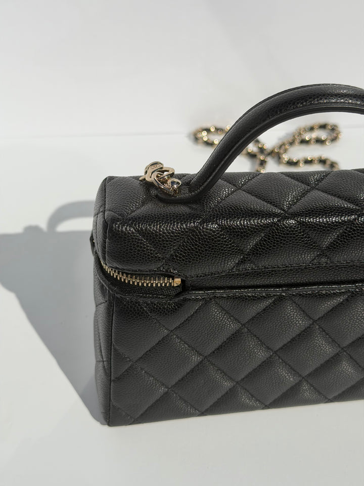 Chanel 25C Black LP Caviar Slim Vanity Bag