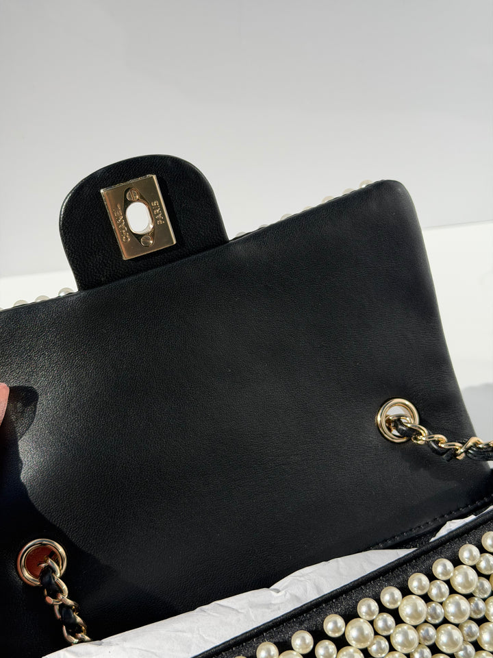 Chanel 19S Pearl Embellished Mini Rectangular Flap Bag
