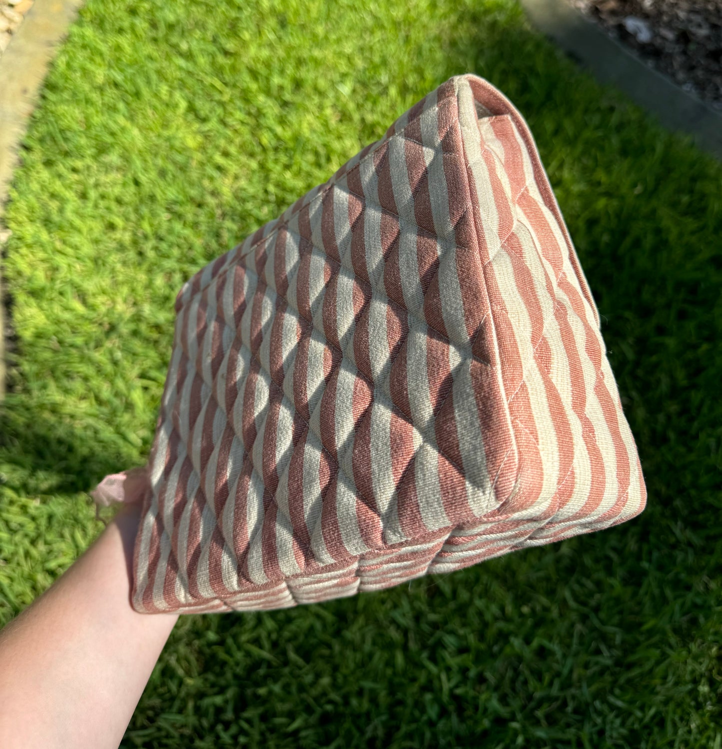 Chanel 24K Vintage Pink Striped Large Flap