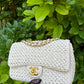 Chanel 18C Tan Ancient Greece Raffia Crochet Flap Bag