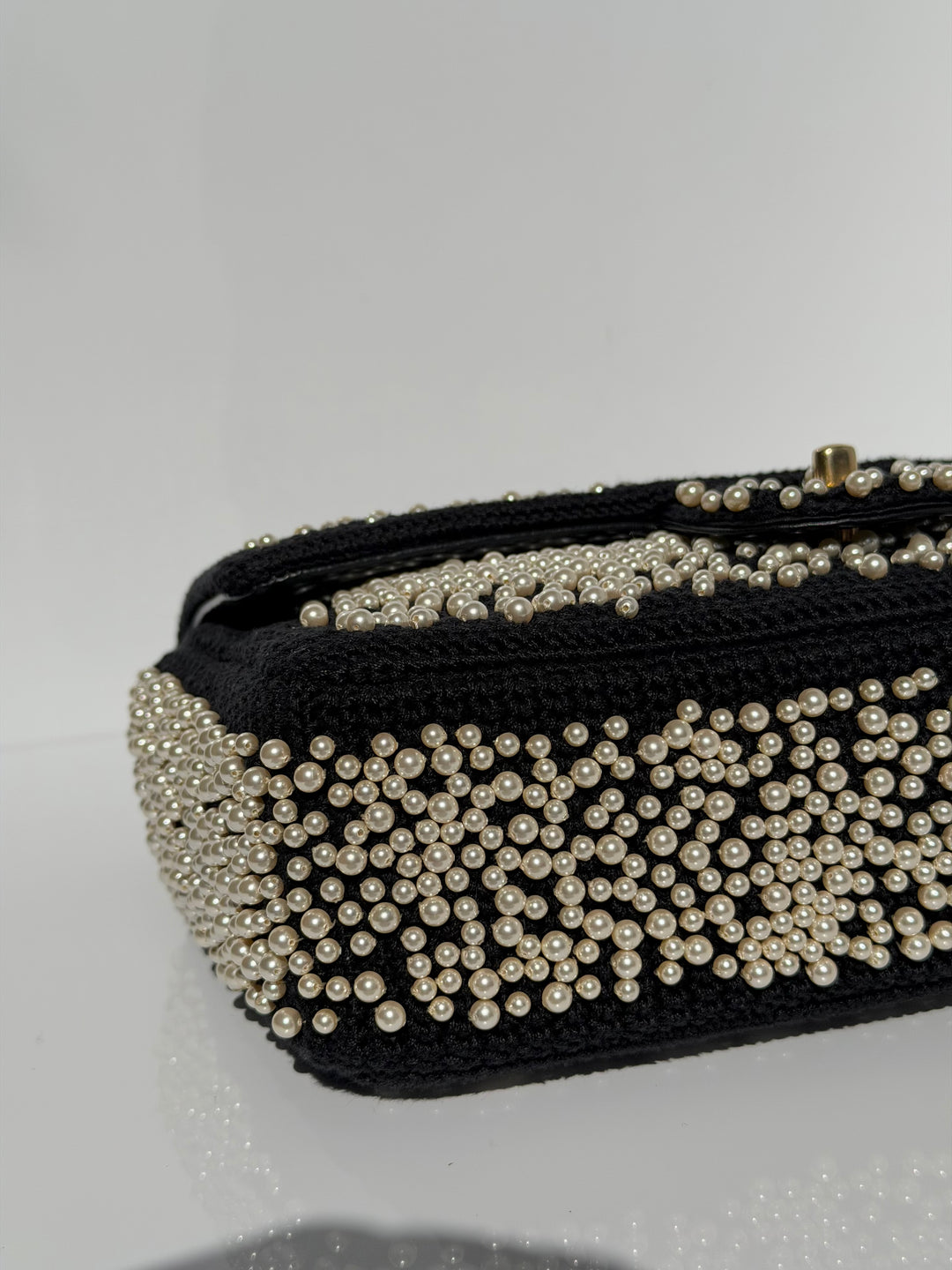 Chanel 17C Medium Flap Bag Pearl Embellished Gold Hardware 2017