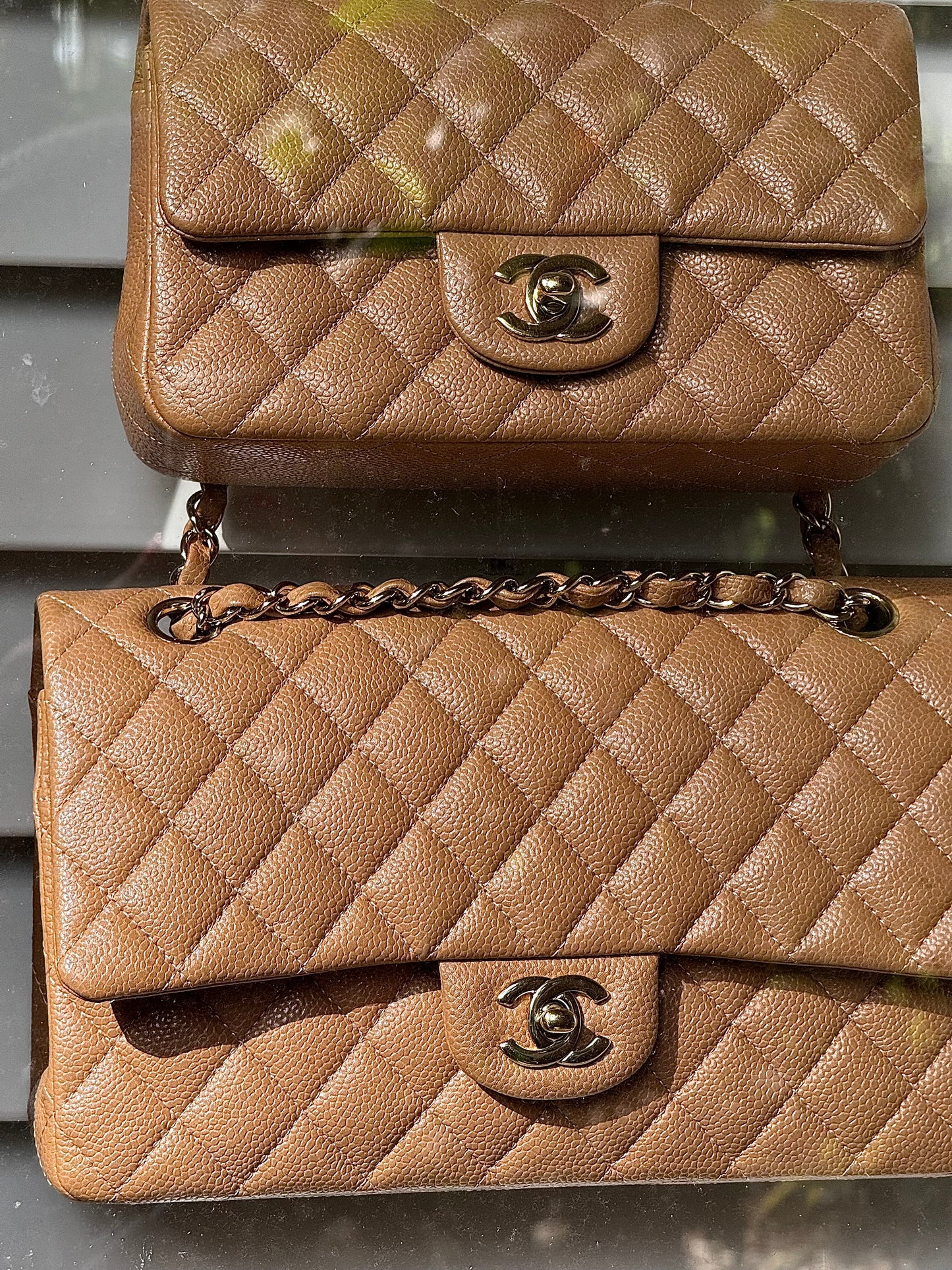 Chanel 18S Dark Beige Caviar Mini Flap Bag