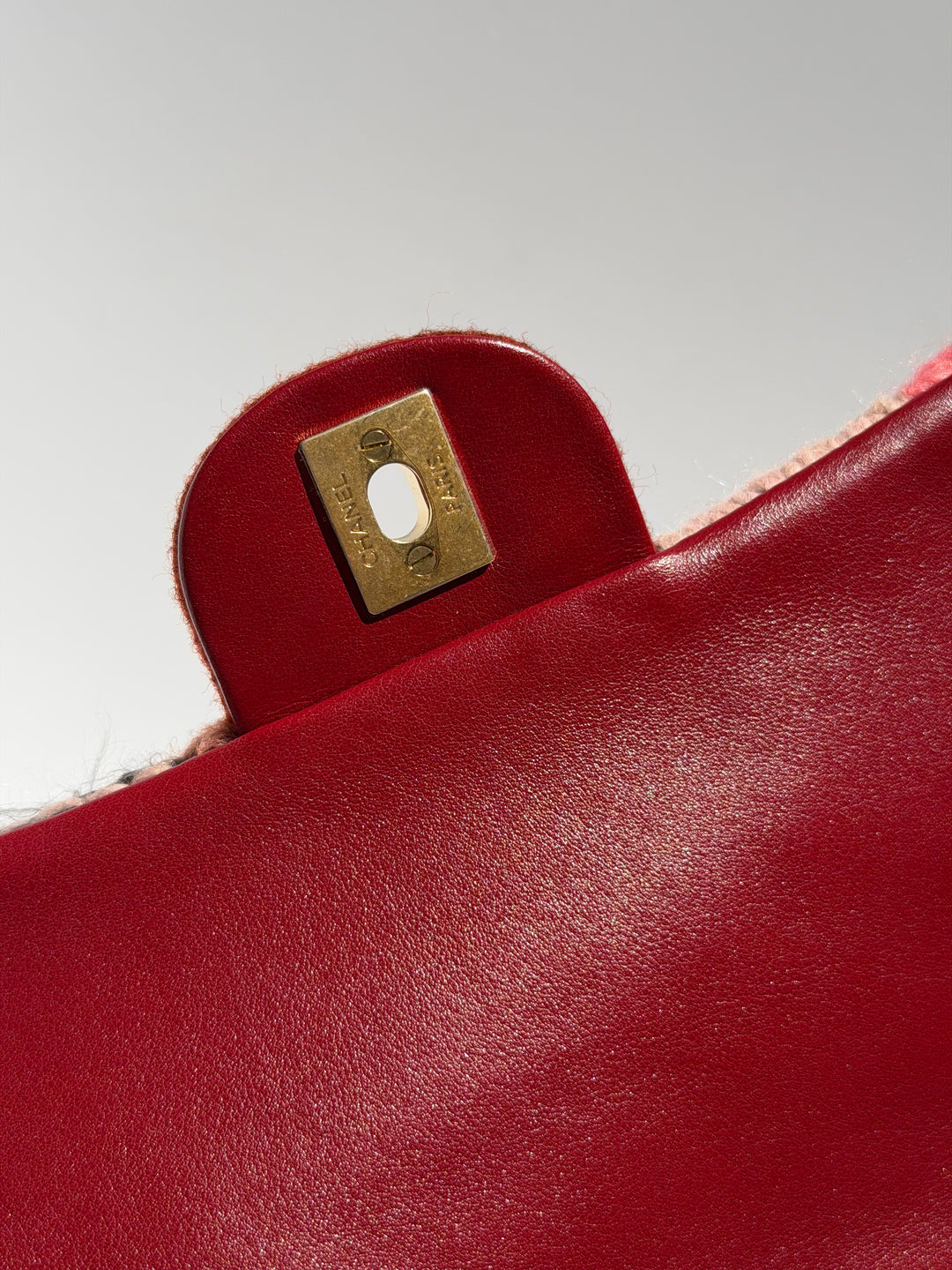 Chanel Embroidered Wool Medium Flap Bag Red Multicolor Gold Hardware 2018