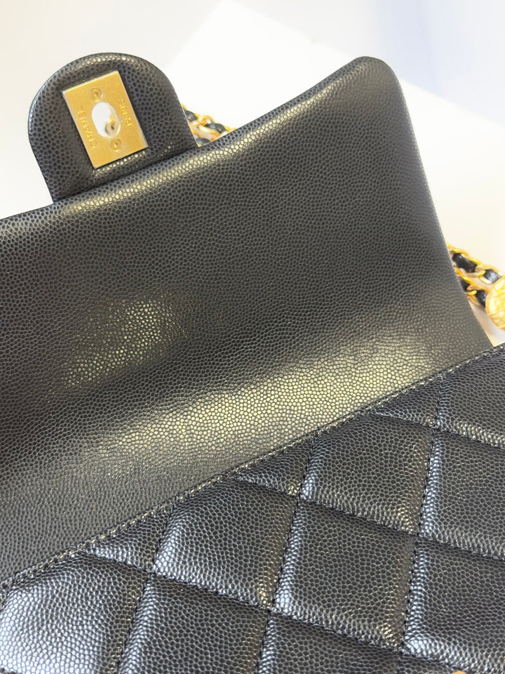 Chanel Twist Your Buttons Black Small Caviar Flap Bag