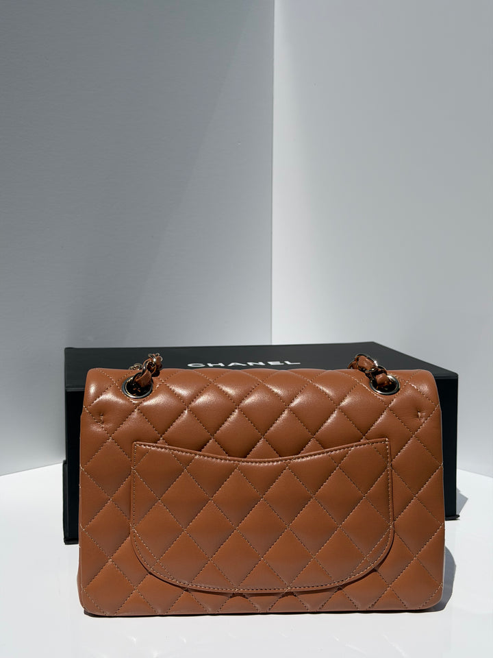 Chanel Small Classic Flap Bag Lambskin Caramel Light Gold Hardware 2022