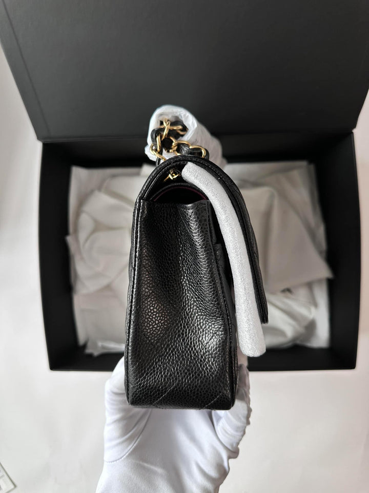 Chanel Black Medium Caviar Double Flap Bag GHW