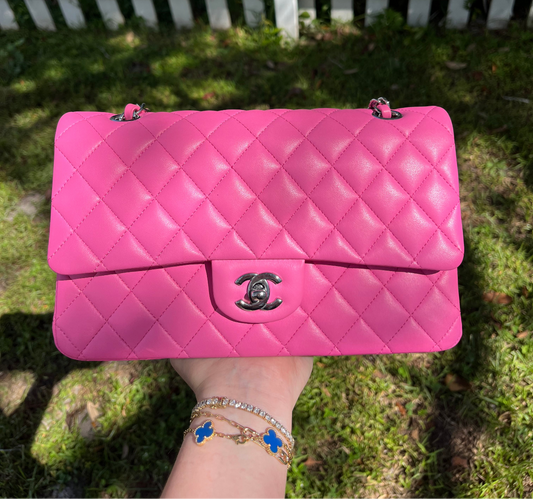 Chanel 21S Pink Neon Lambskin Medium Flap Bag