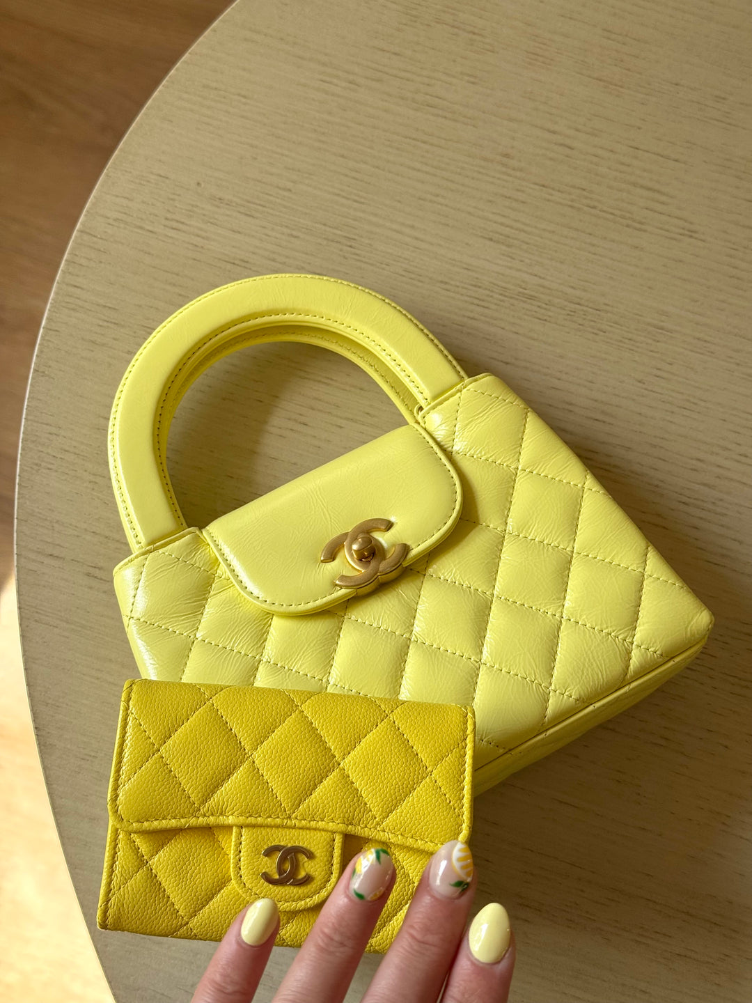 Chanel 2025 Yellow Shiny Calfskin Mini Kelly