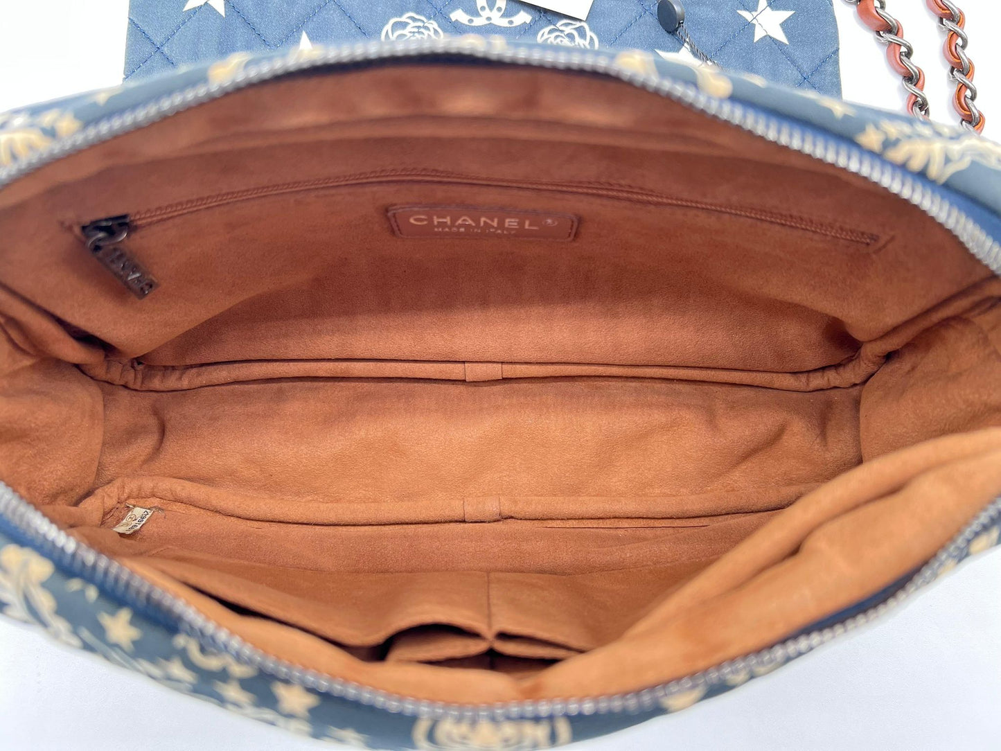 Chanel 2014 Paris Dallas Medium Navy Bandana Flap Bag