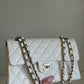 Chanel White Small Caviar Classic Flap Bag