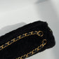 Chanel 24K Black Shearling Medium Flap Bag