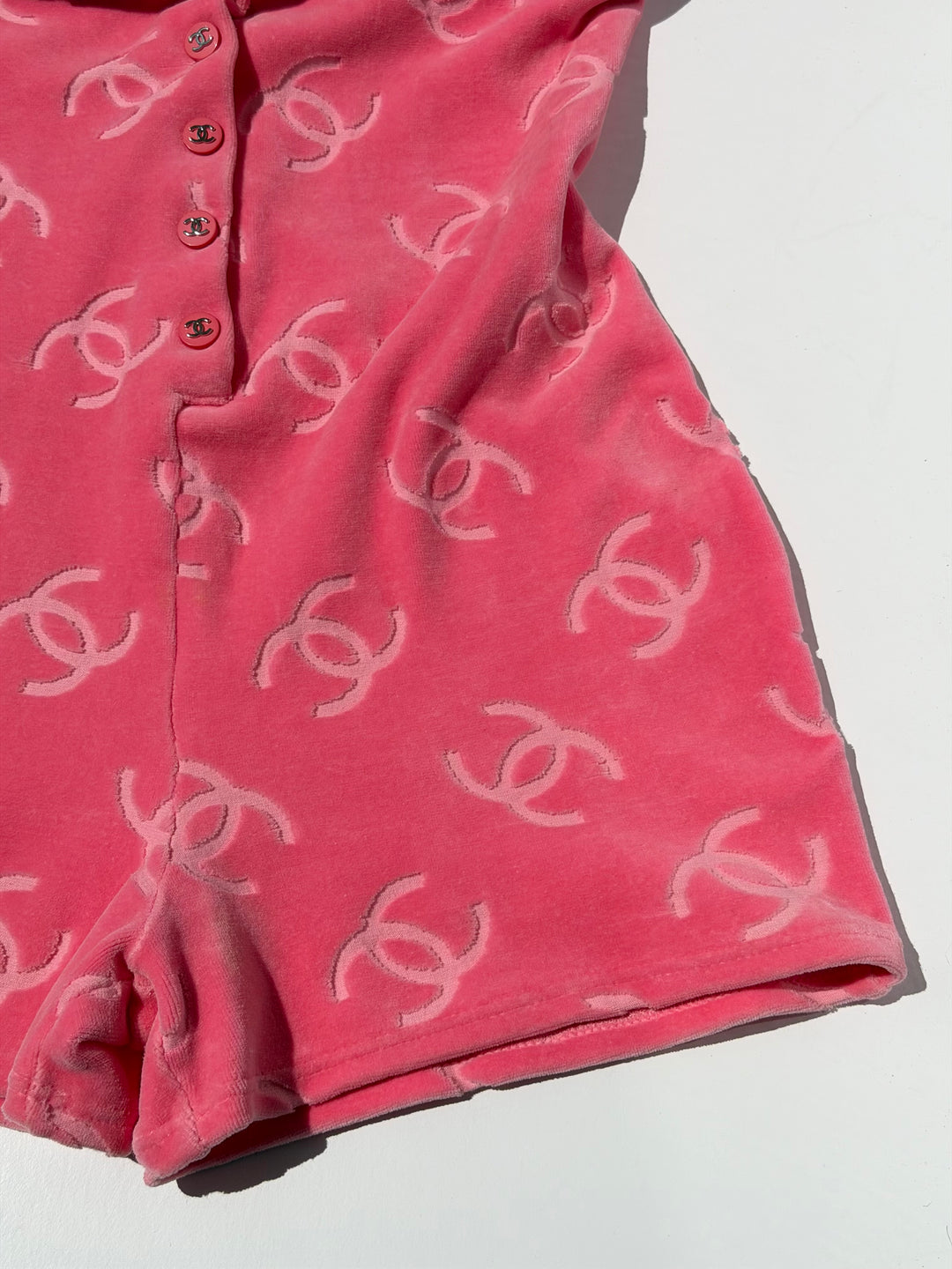 Chanel 1996 Pink Velour CC Romper
