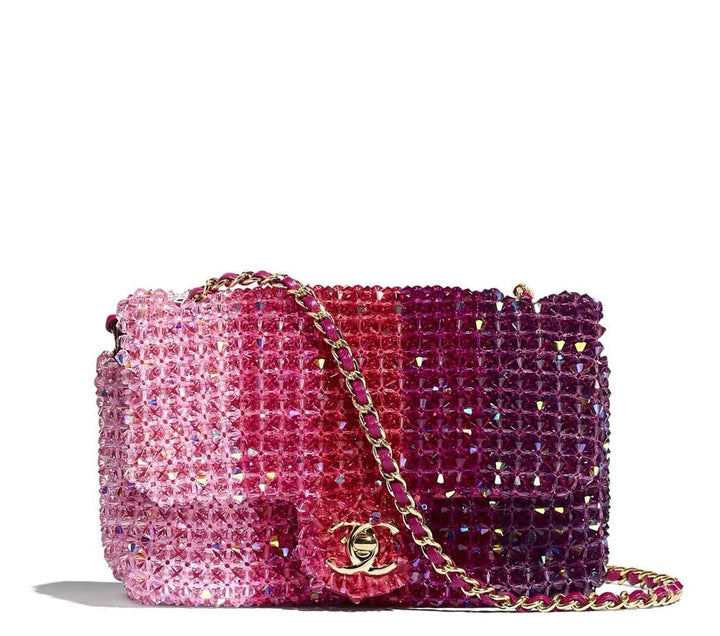 Chanel Pink Ombre Crystal Mini Flap