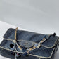 Chanel Denim Paris Dubai Jumbo Pom-Pom Flap