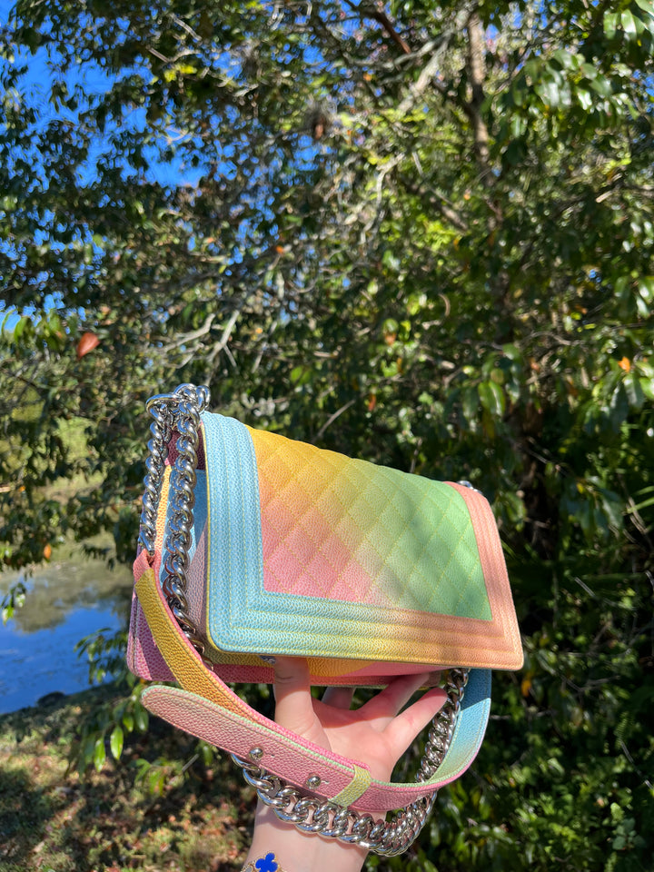 Chanel Rainbow Caviar Medium Boy Bag