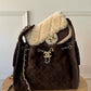 Chanel 25K Brown Mini Shearling Flap Bag