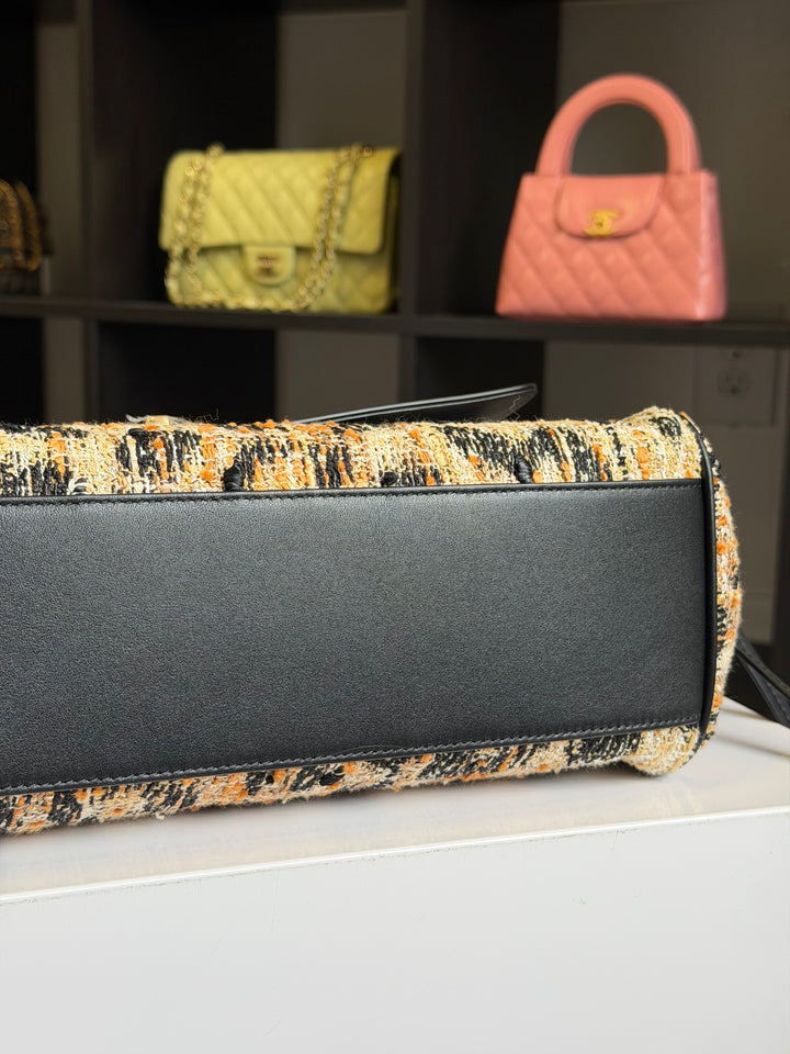 Chanel Small Shopping Bag Brown Black & White Leopard Tweed & Calfskin Gold Tone Hardware 2026