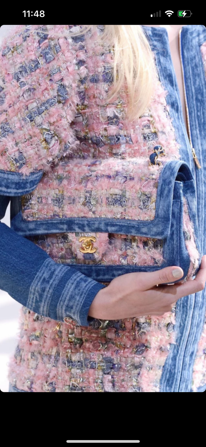 Chanel Tweed & Denim Medium Classic Flap Bag