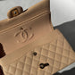 Chanel 22C Light Beige Medium Caviar Double Flap Bag