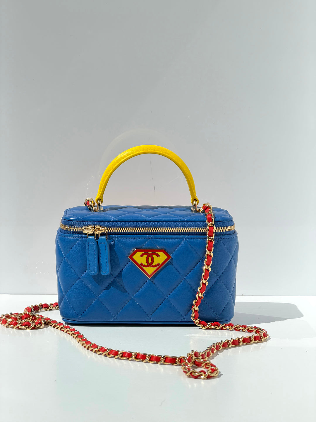 Chanel Superman Long Vanity With Chain Blue Lambskin Gold Hardware Métiers d’Art 2026