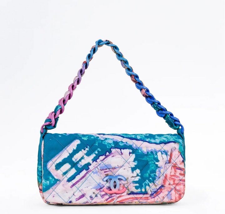 Chanel 2010 Watercolor Nylon Resin Flap Bag