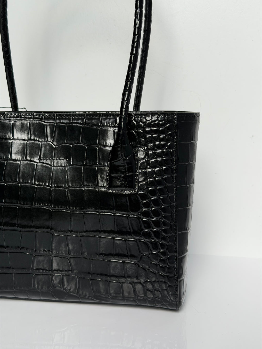 Chanel Mini Shopping Bag Crocodile Embossed Calfskin Black 2026