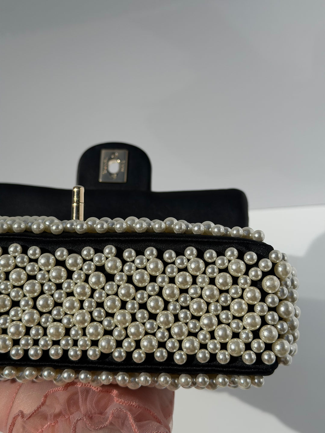 Chanel 19S Pearl Embellished Mini Rectangular Flap Bag