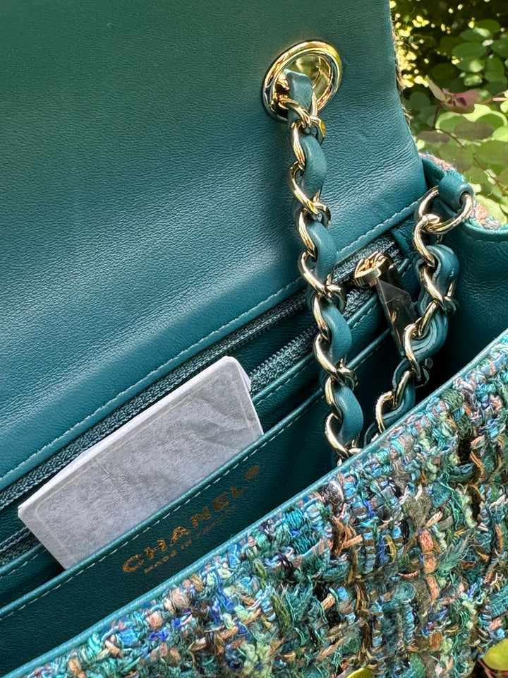 Chanel 19A Blue Egypt Tweed Mini Flap