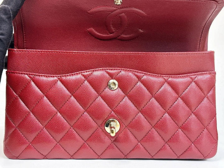 Chanel Classic Medium Double Flap Burgundy Caviar Gold Hardware 2019
