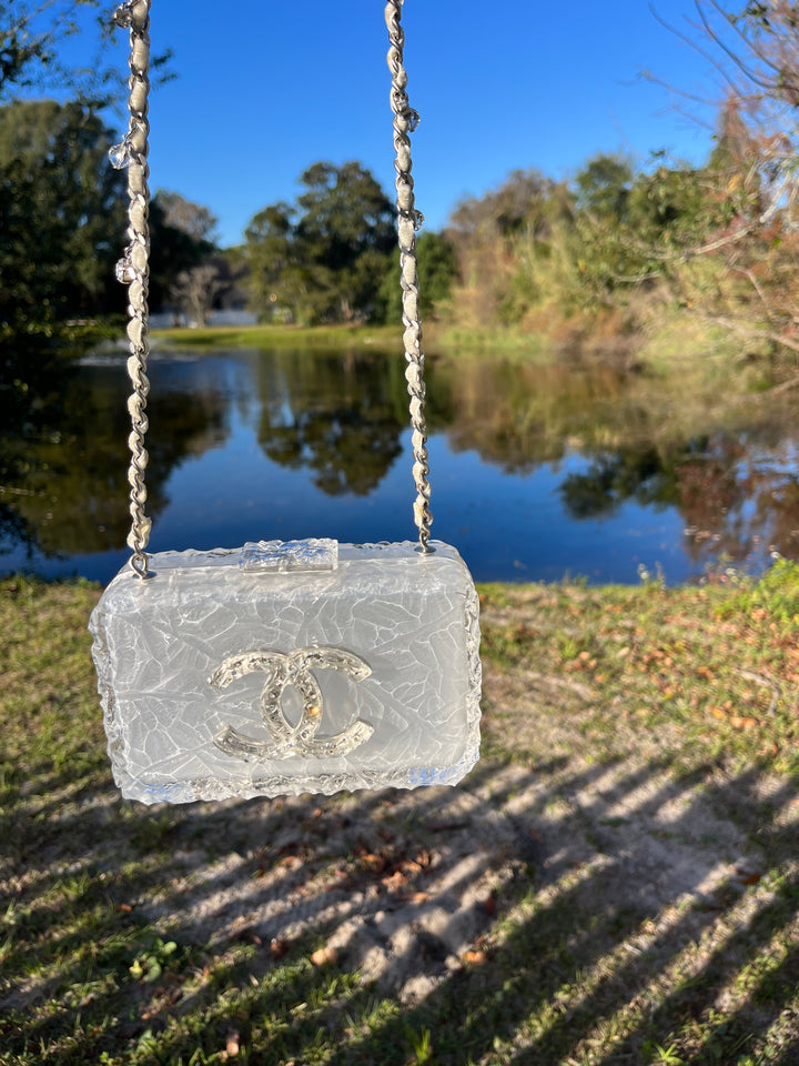 Chanel RARE Runway Acrylic Crystal CC Ice Cube Clutch