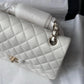 Chanel 22S Snow White Medium Caviar Double Flap Bag