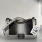 Chanel 16K Silver Python Old Medium Boy Bag