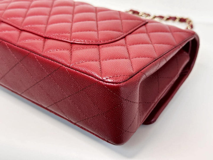 Chanel Classic Medium Double Flap Burgundy Caviar Gold Hardware 2019