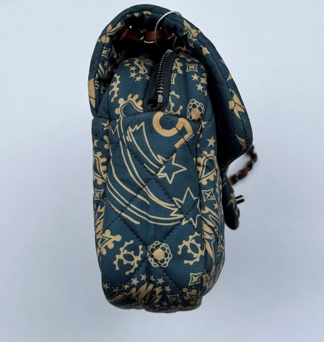 Chanel 2014 Paris Dallas Medium Teal Bandana Flap Bag