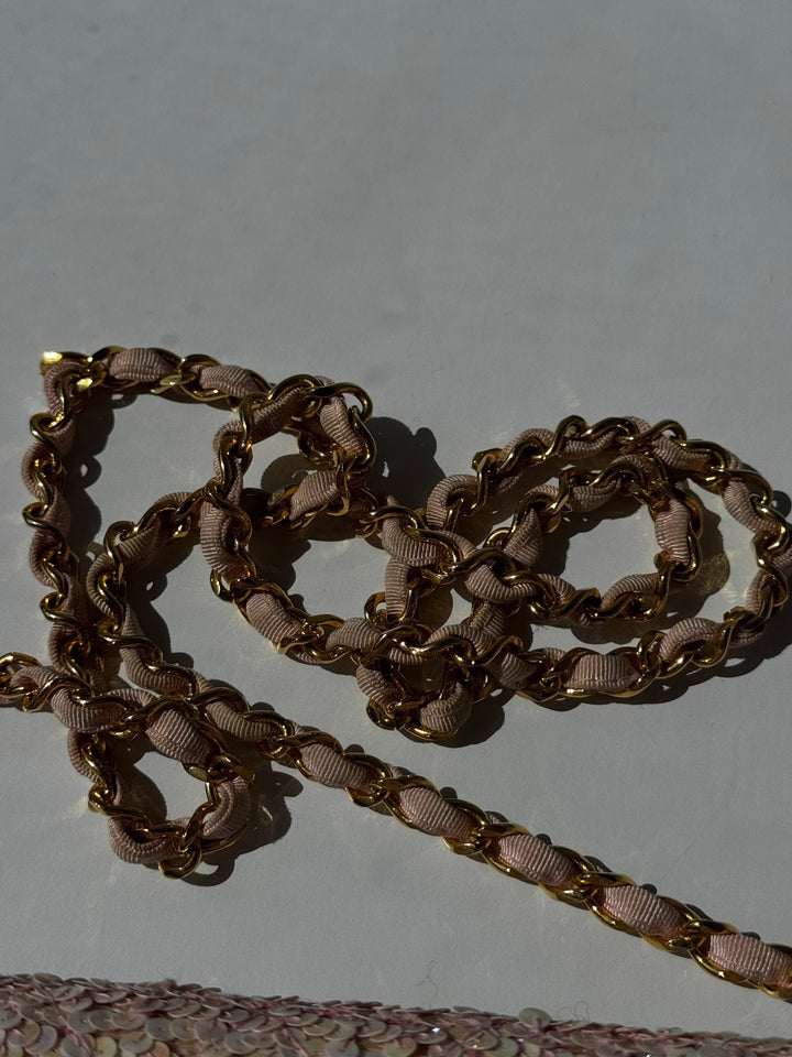 Chanel 1992 Medium Pink Sequin Flap Bag