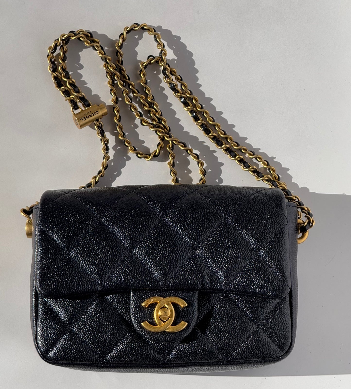 Chanel Black Iridescent My Perfect Mini Flap Bag