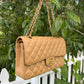 Chanel Vintage Dark Beige Medium Caviar Double Flap Bag