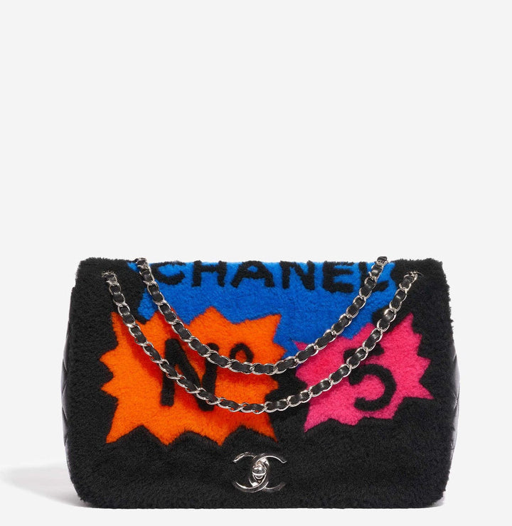 Chanel Supermarket Comic Maxi Shearling Flap Bag