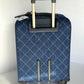 Chanel 20C Blue Quilted Denim & Leather Trolly