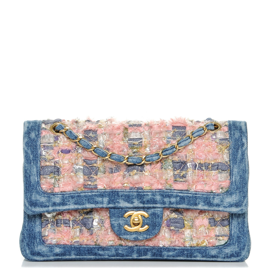 Chanel Tweed & Denim Medium Classic Flap Bag