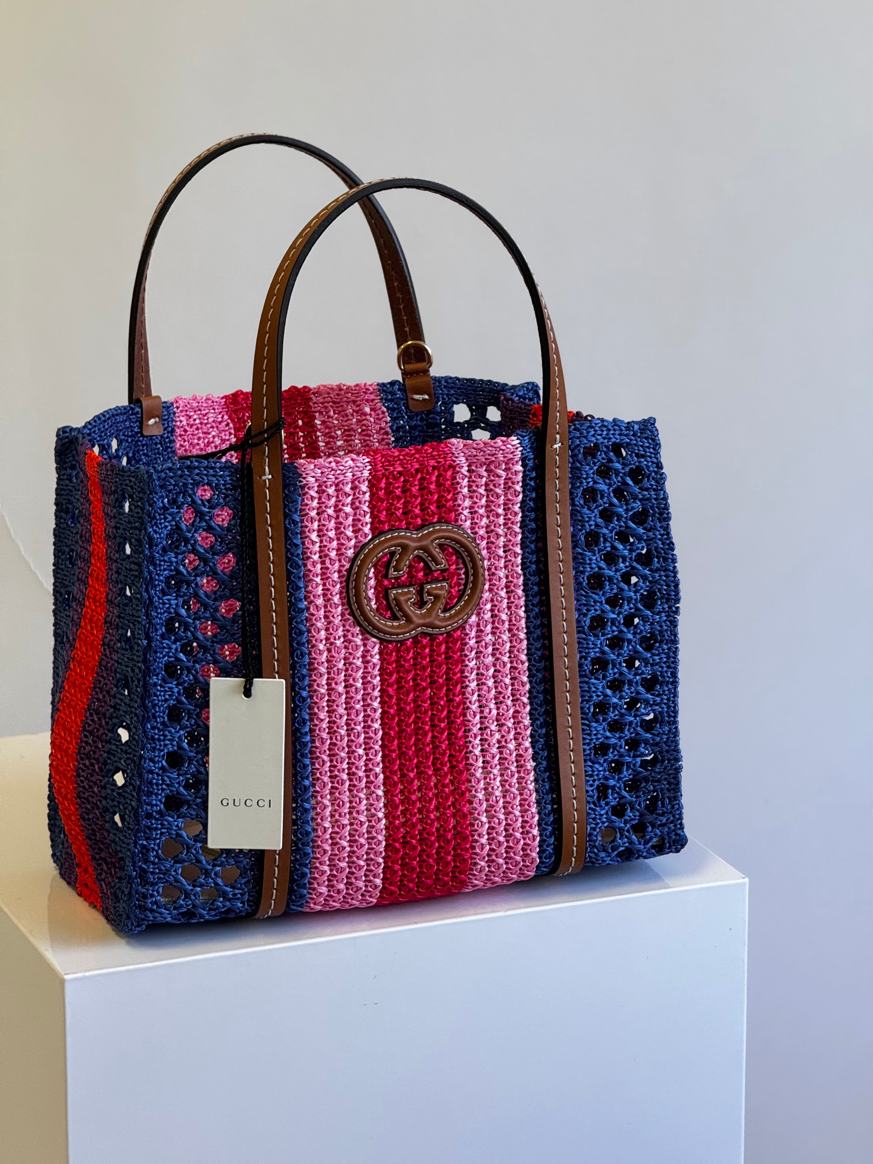Gucci Interlocking Multicolor Raffia Tote Bag – Its A Luv Story