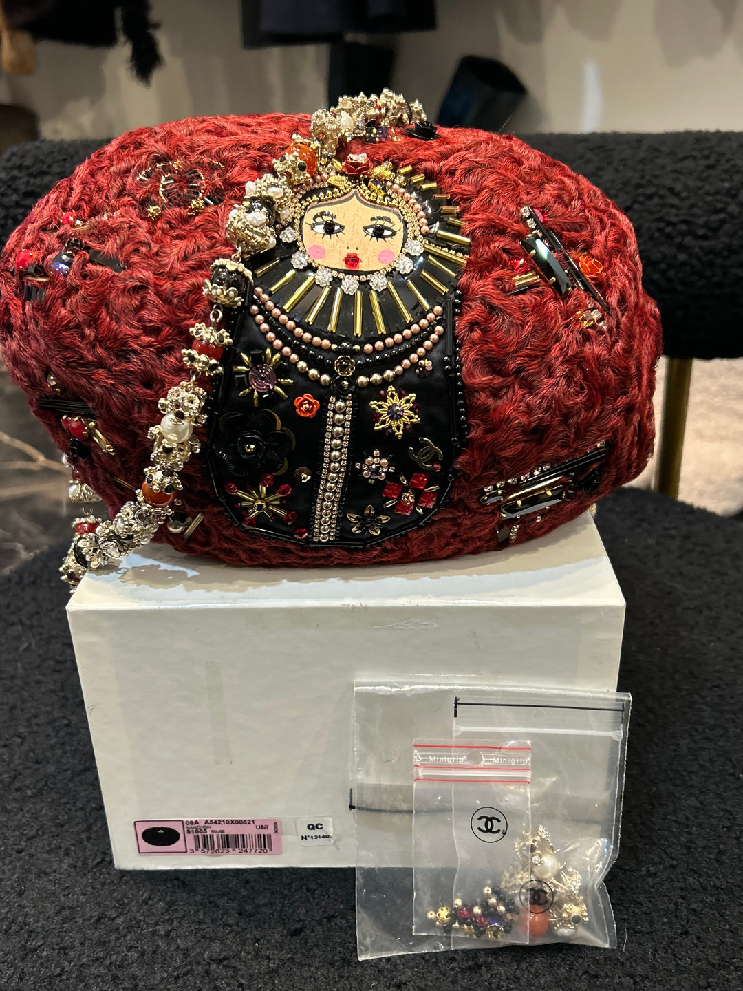 Chanel 2009 Paris - Moscou Embellished Persian Lamb Muff Clutch Bag