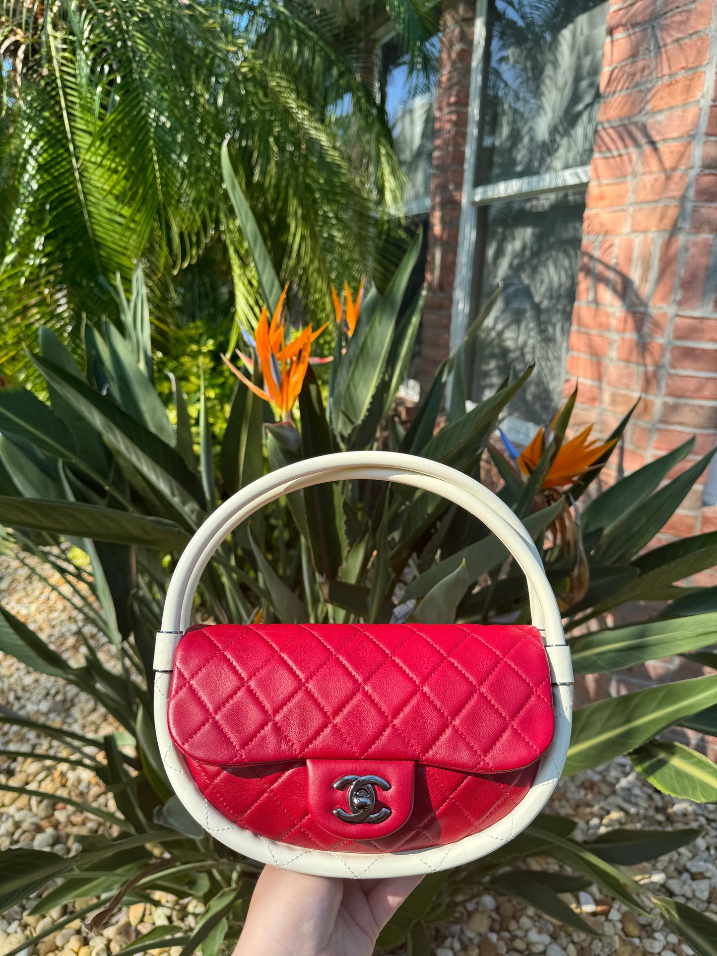 Chanel Runway Small Red Hula Hoop Bag