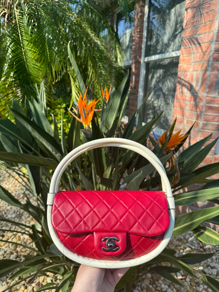 Chanel Runway Small Red Hula Hoop Bag