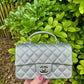 Chanel 21S Mini Metallic Silver Caviar Top Handle