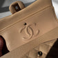 Chanel 22C Light Beige Medium Caviar Double Flap Bag