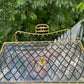 Chanel 1990s Black Beaded Lucite Medium Cage Flap