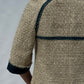 Chanel 2007 Spring Ecru & Denim Trim CC Jacket